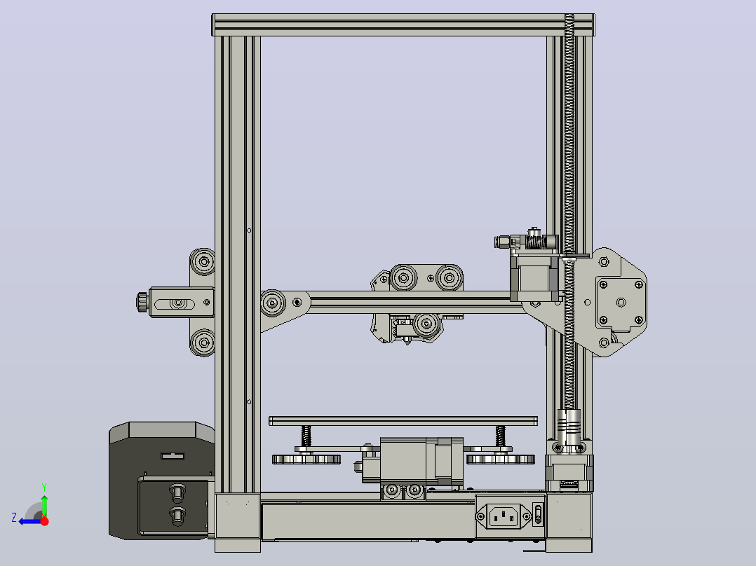 打印机模型Creality-Ender3-V2-rev4右视图