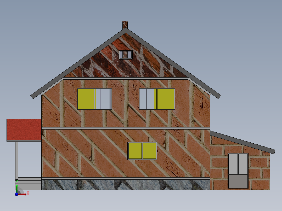 带车库的房子前视图