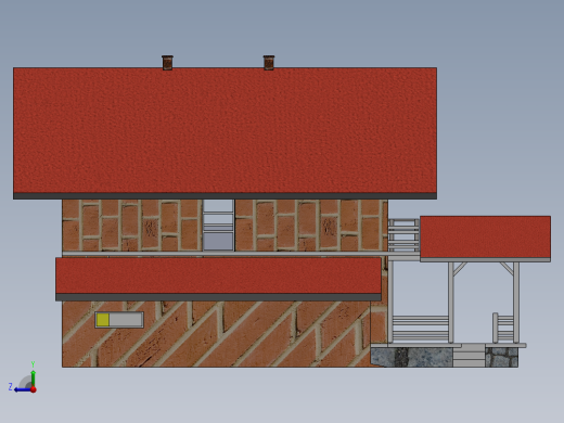 带车库的房子右视缩略图