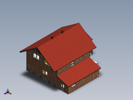 带车库的房子正等轴测缩略图