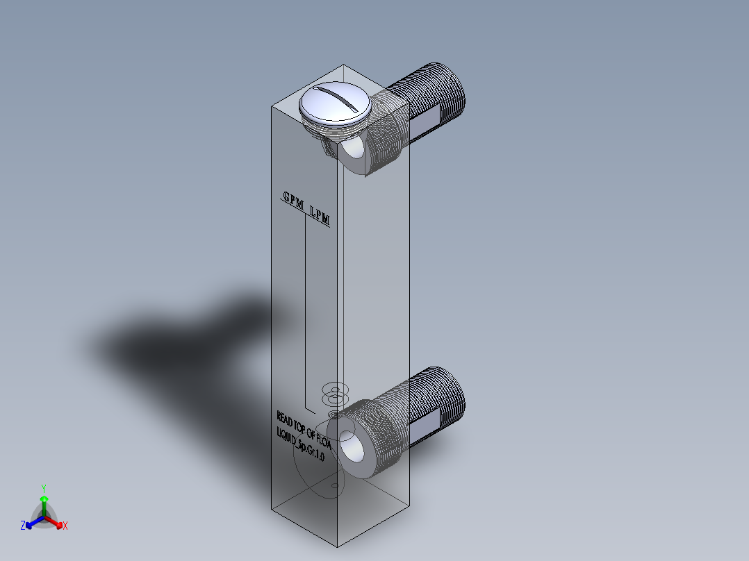 流量计3D模型正等轴测图