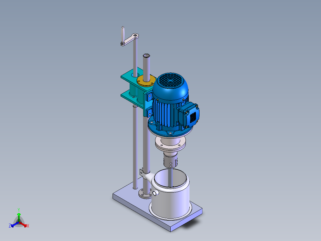 SolidWorks1L搅拌器正等轴测图