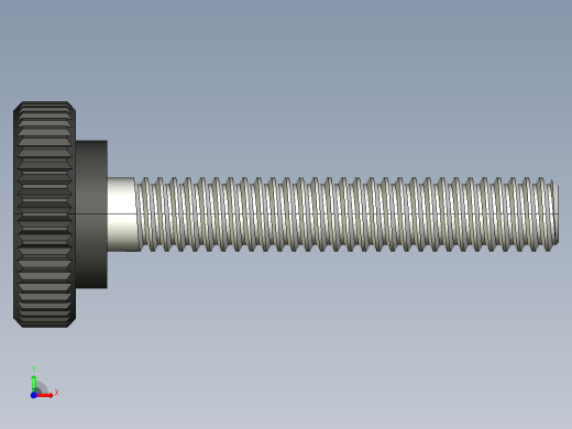 滚花旋钮-Knurled Knob 8-32x0.5x1.STEP前视缩略图
