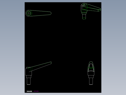 調整式把手(鋅合金)2439(B)-2D多系列多零件图纸模型