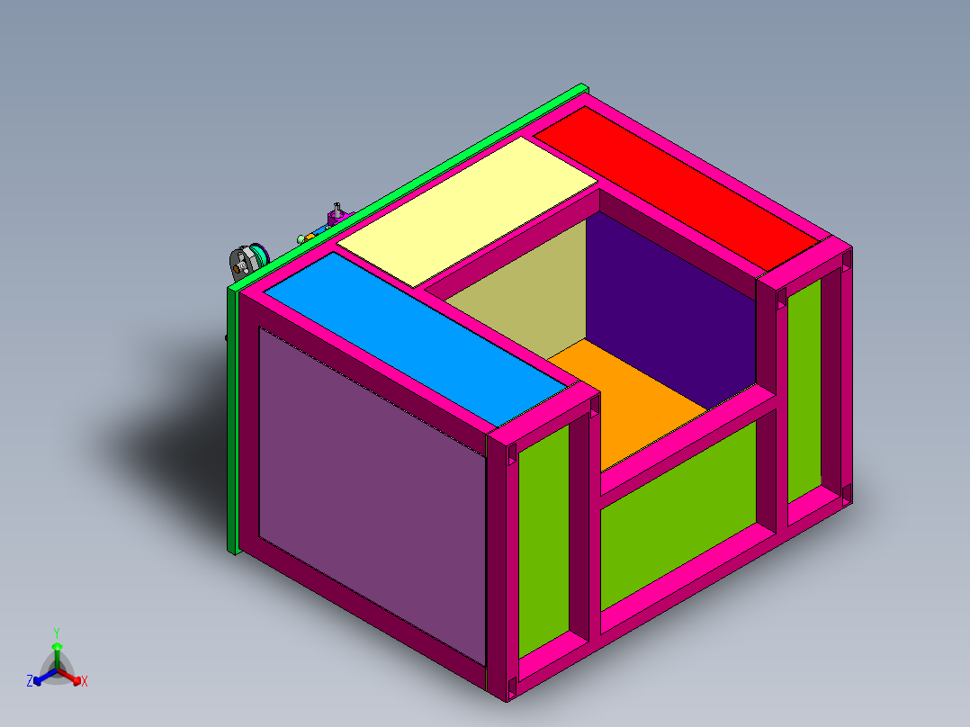 老式精车机正等轴测图