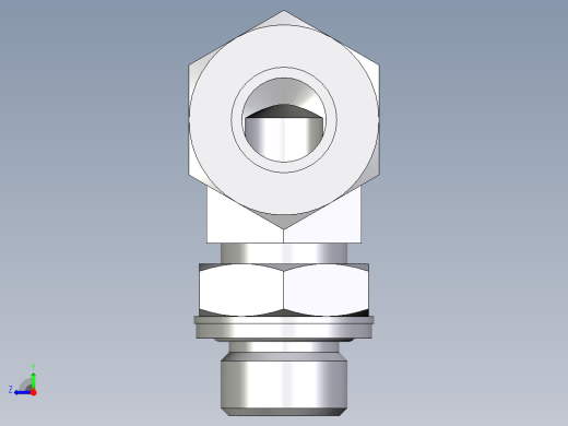 卡套式工业通用硬管接头EO_Adjustable_Locknut_elbow_WEE15ZLMCF右视缩略图