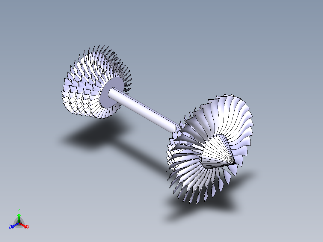 低速压缩机旋叶是喷气发动机燃气轮机的组件---模型格式为 catia