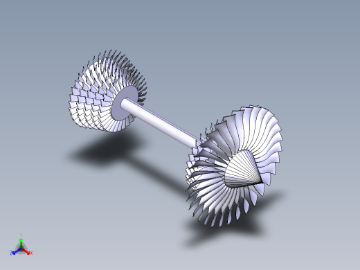 低速压缩机旋叶是喷气发动机燃气轮机的组件---模型格式为 catia