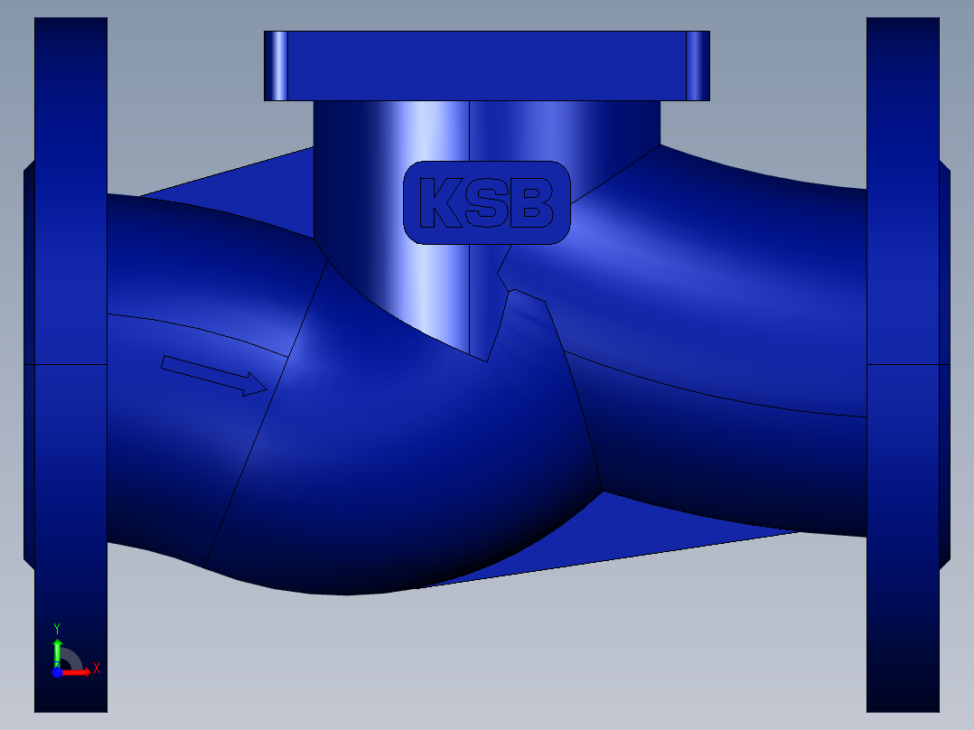 阀门模型-BOA_H_R_Straight_Body_DN40_PN16前视图