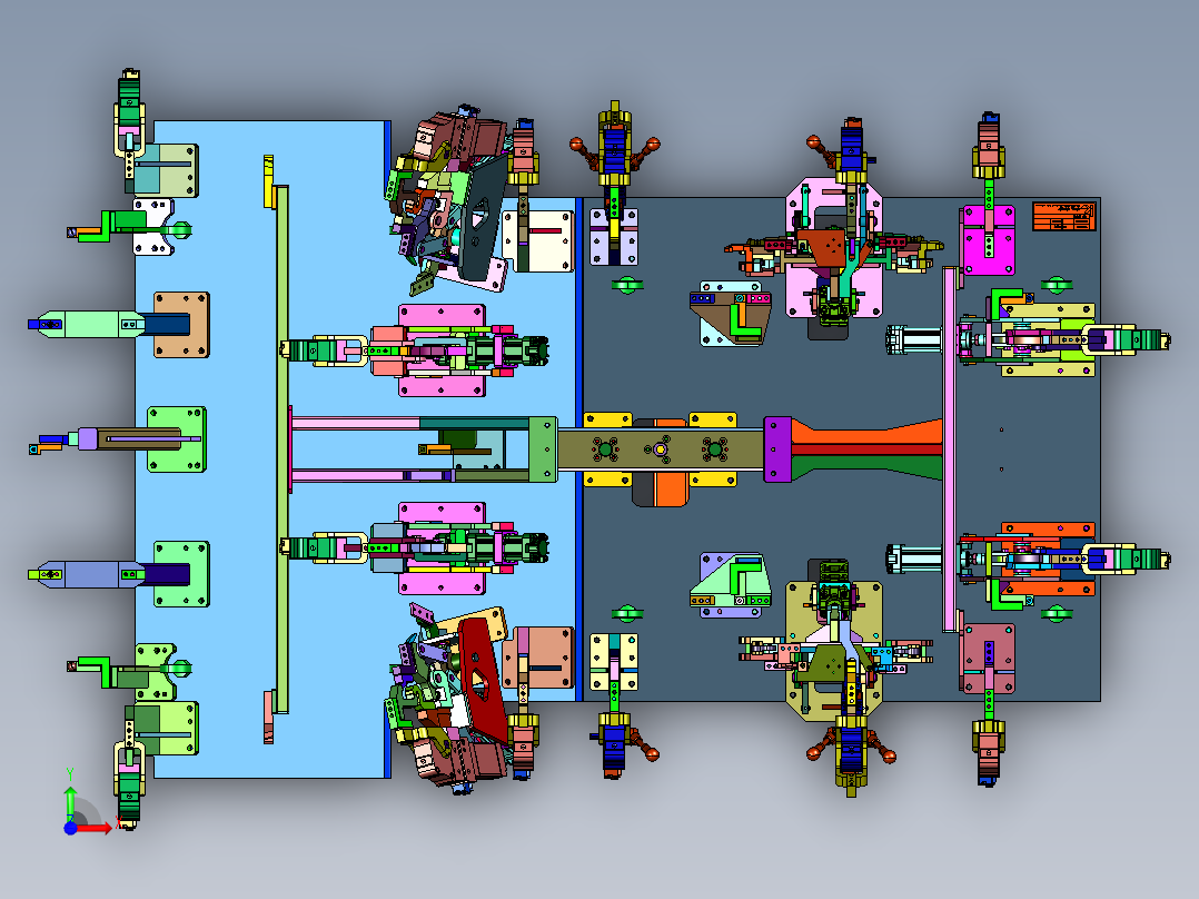 车顶激光焊接夹持夹具前视图