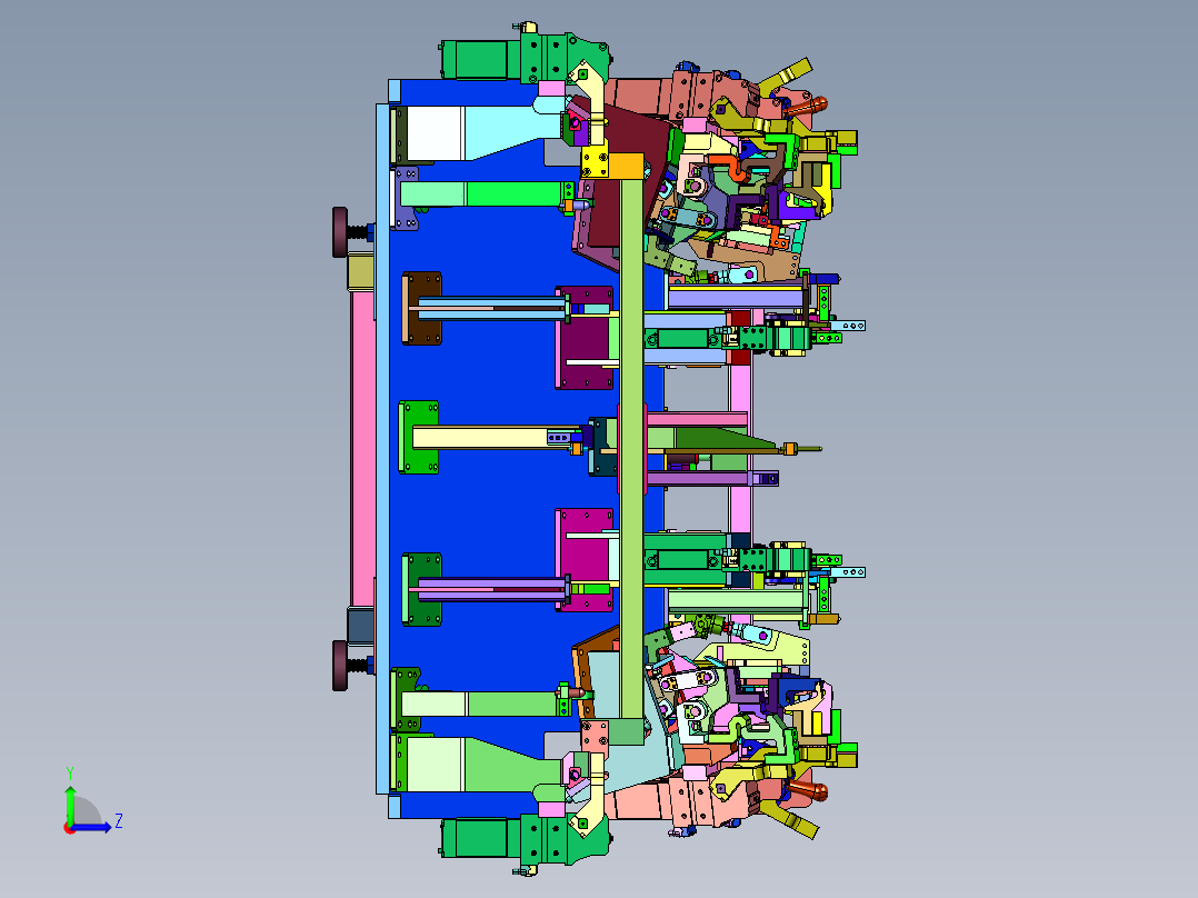 车顶激光焊接夹持夹具左视图
