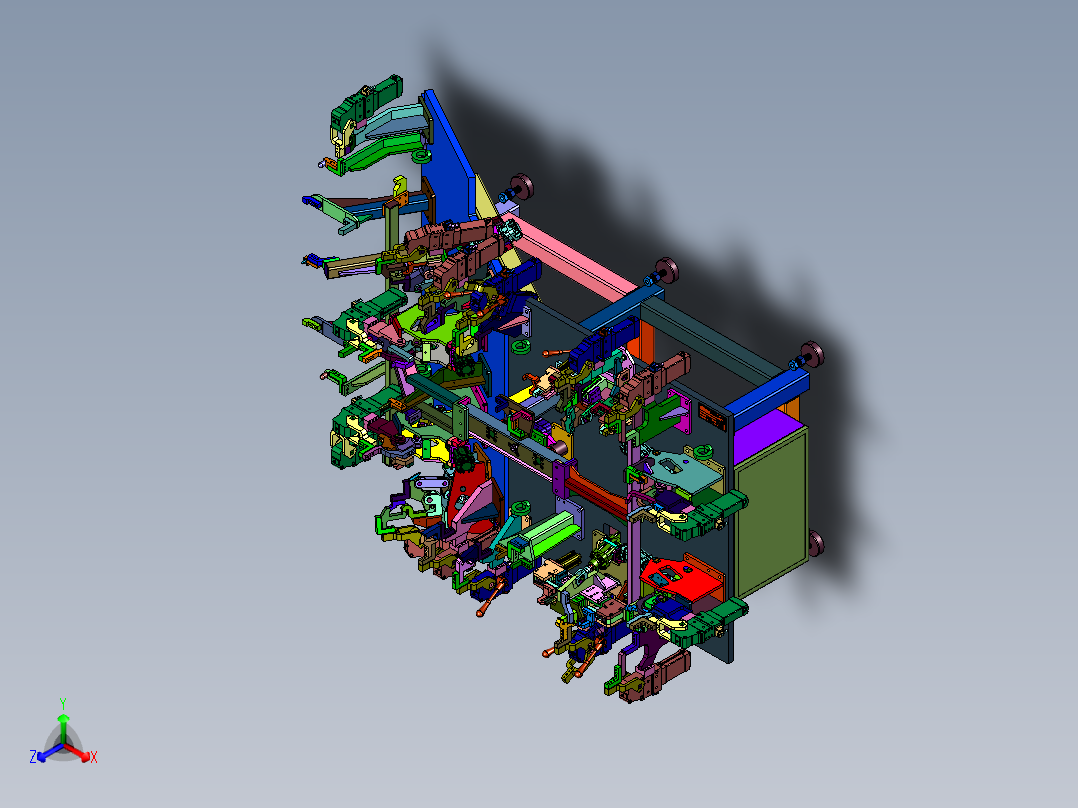 车顶激光焊接夹持夹具正等轴测图