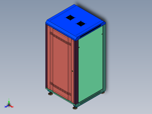 标准网络机柜电话柜监控设备正等轴测缩略图