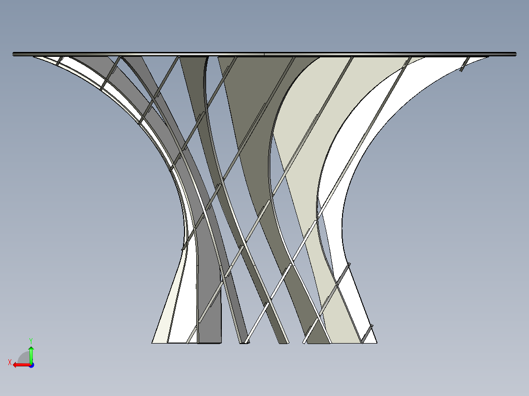 钢制桌子后视图