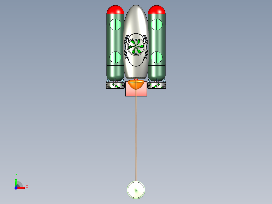 水下潜航器模型前视图