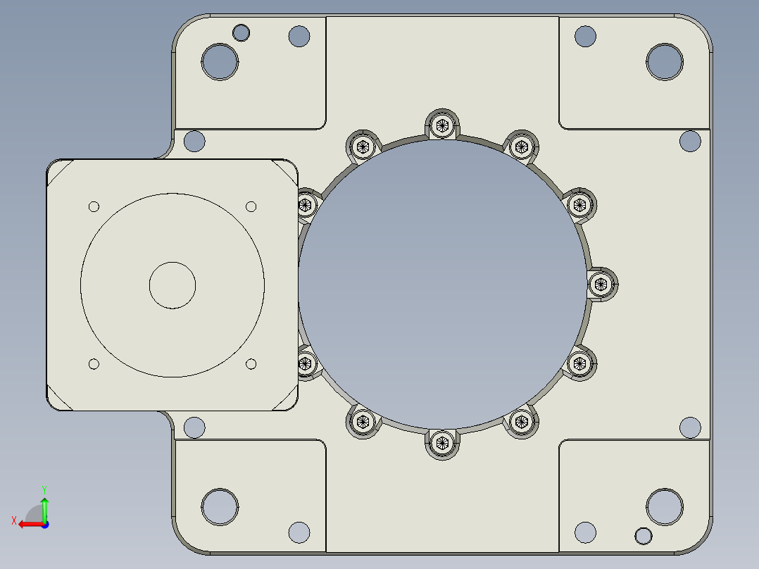 中空旋转平台KFNN280-10-KFA90-L1-24-95-115-M6后视图