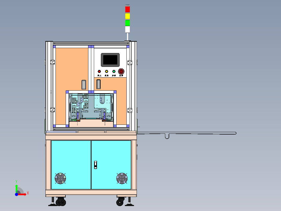 PCB板贴散热片机sw18前视图
