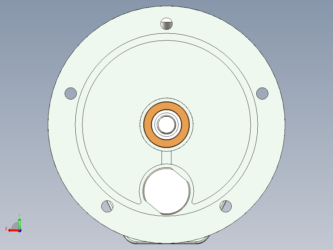 带溢流阀的外啮合齿轮泵后视图