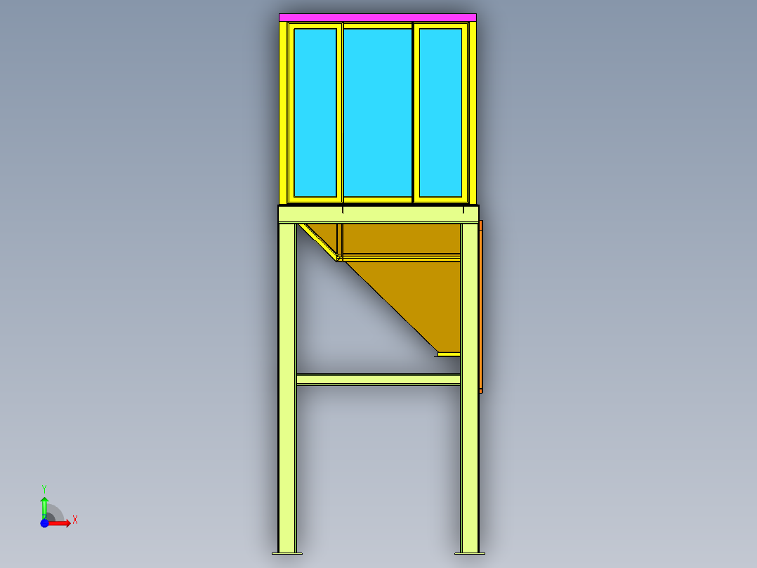 粮谷存储柜前视图
