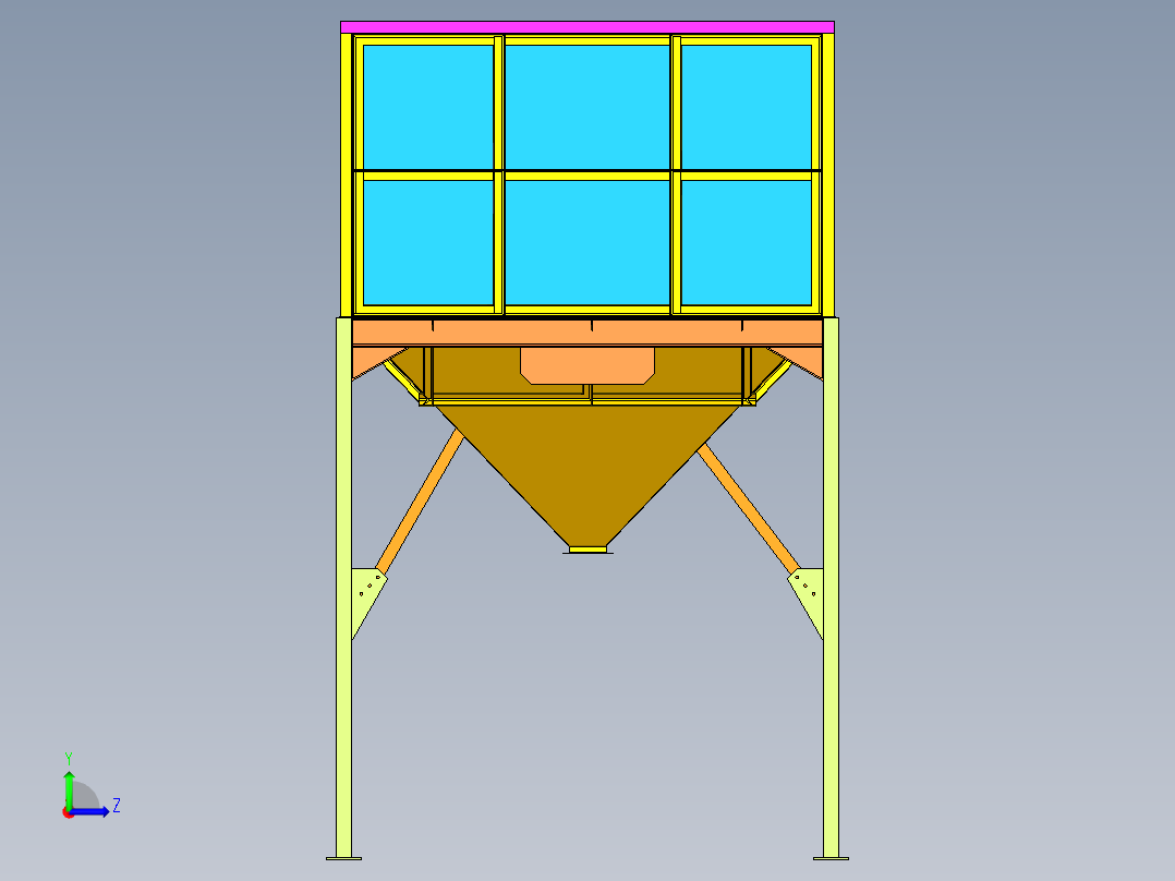 粮谷存储柜左视图