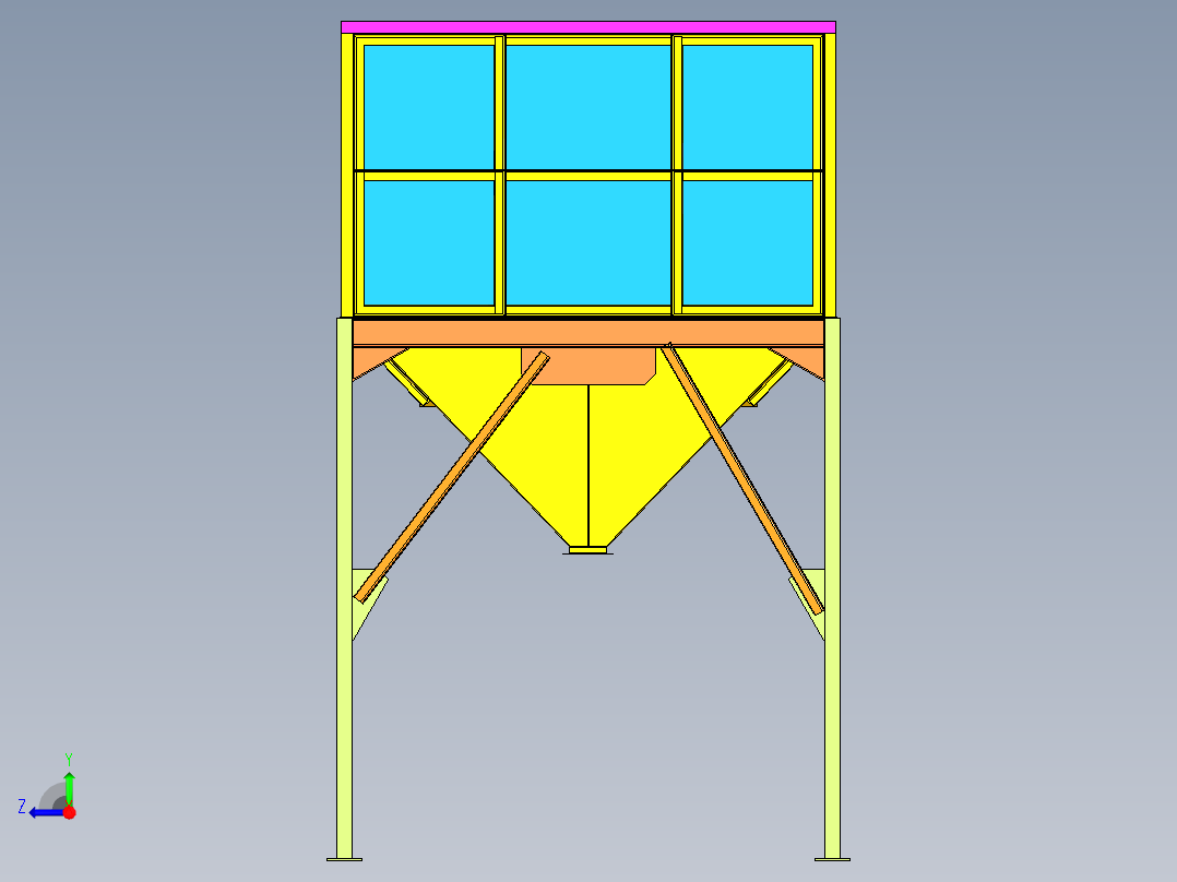 粮谷存储柜右视图