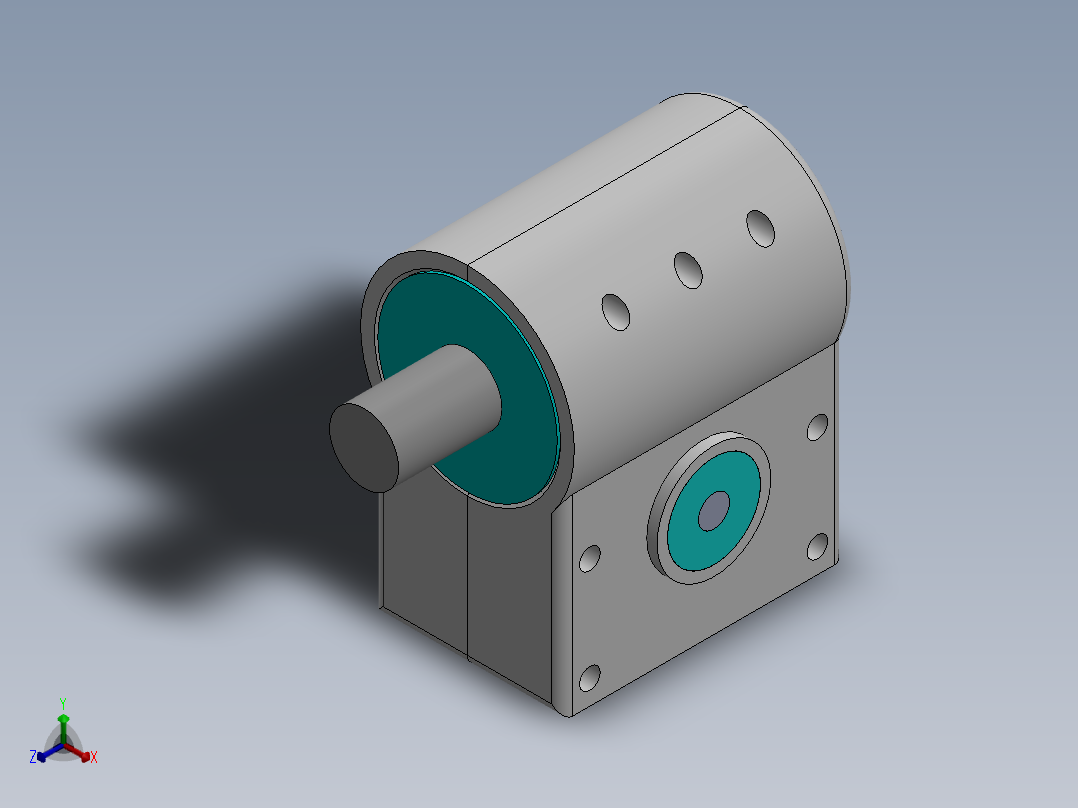 A0002499-蜗杆传动_变速箱正等轴测图