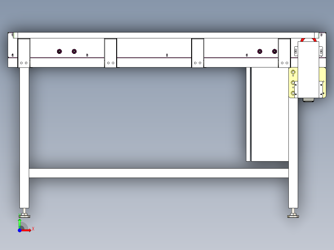 双道可调输送线前视图
