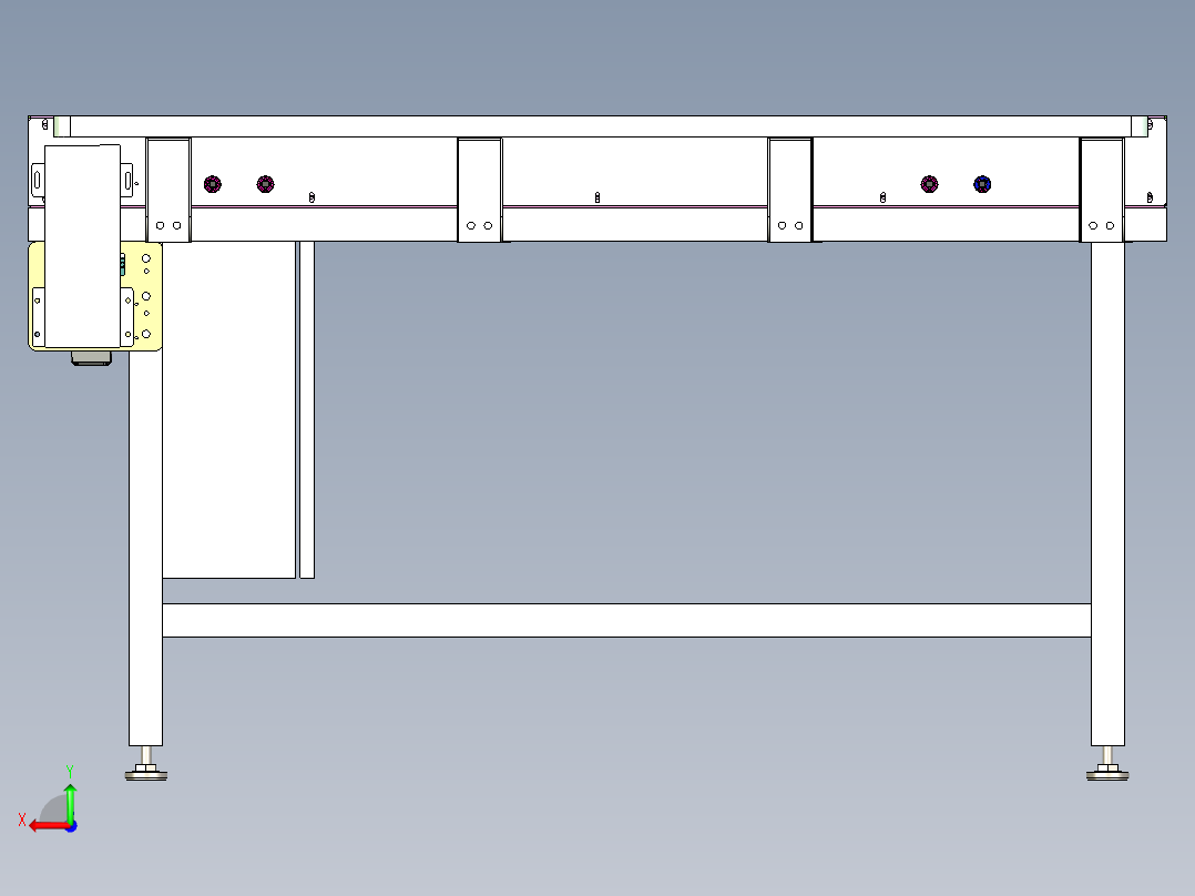 双道可调输送线后视图