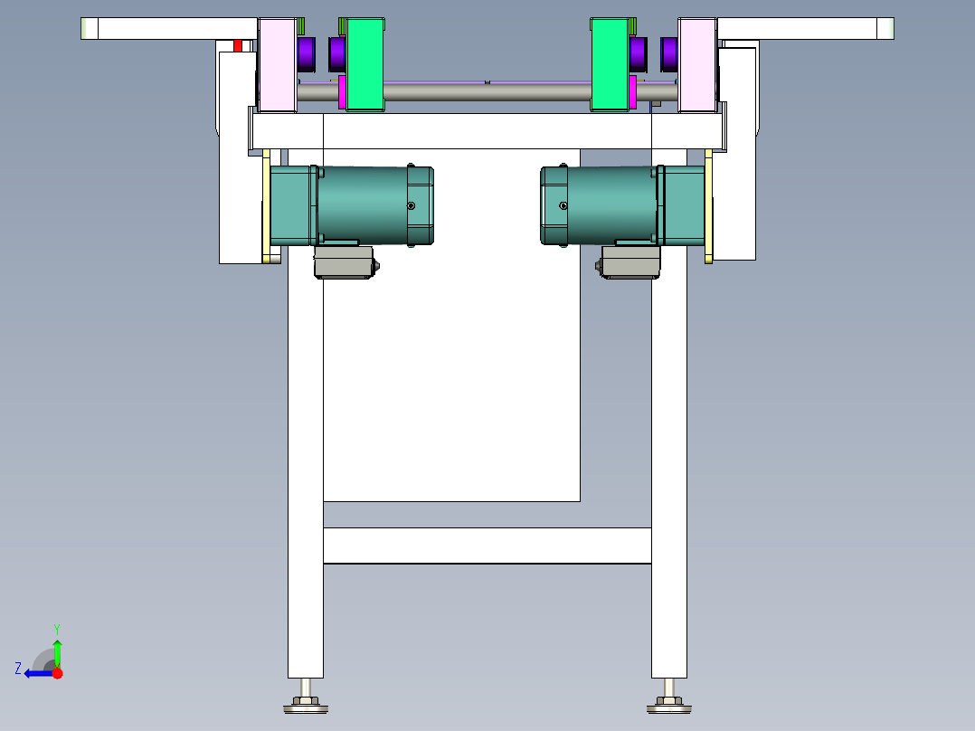 双道可调输送线右视图
