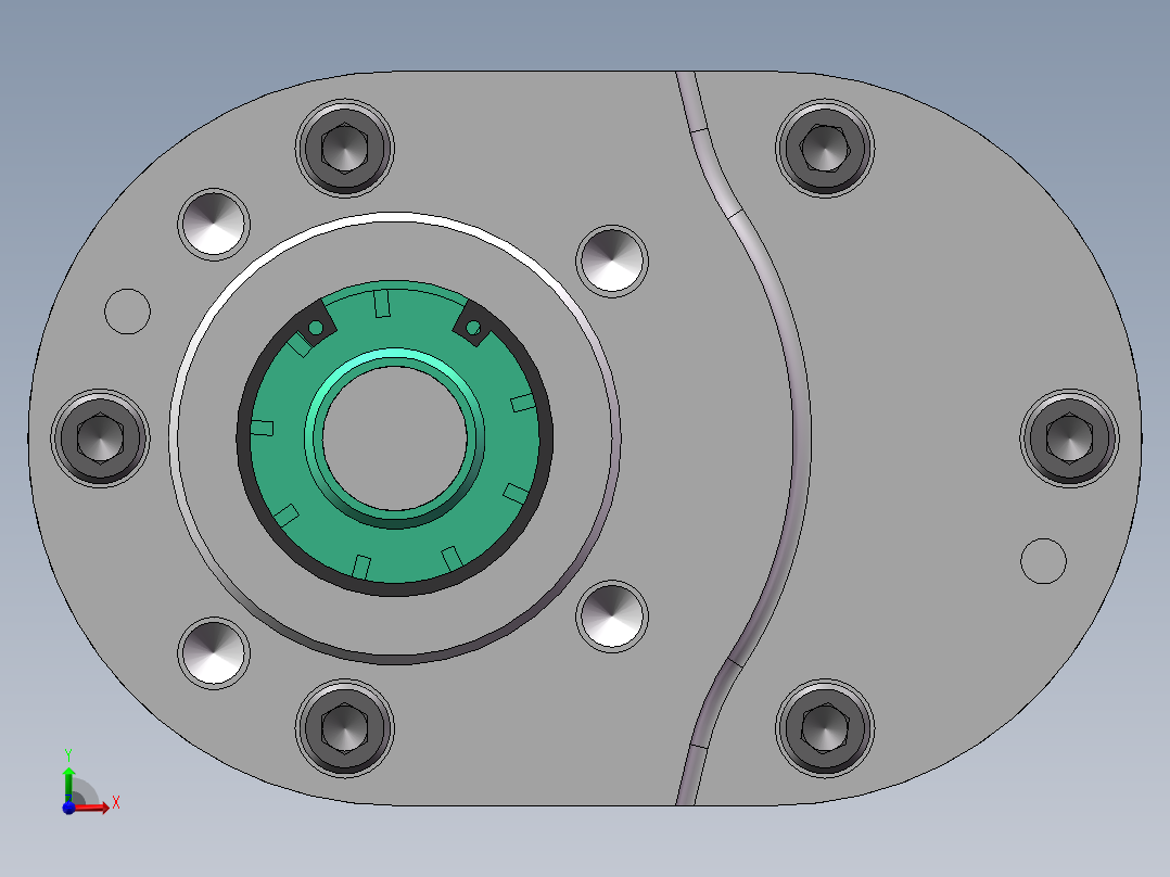 齿轮油泵3D图纸 solidworks课程设计图纸3D三维模型设计资料建模前视图