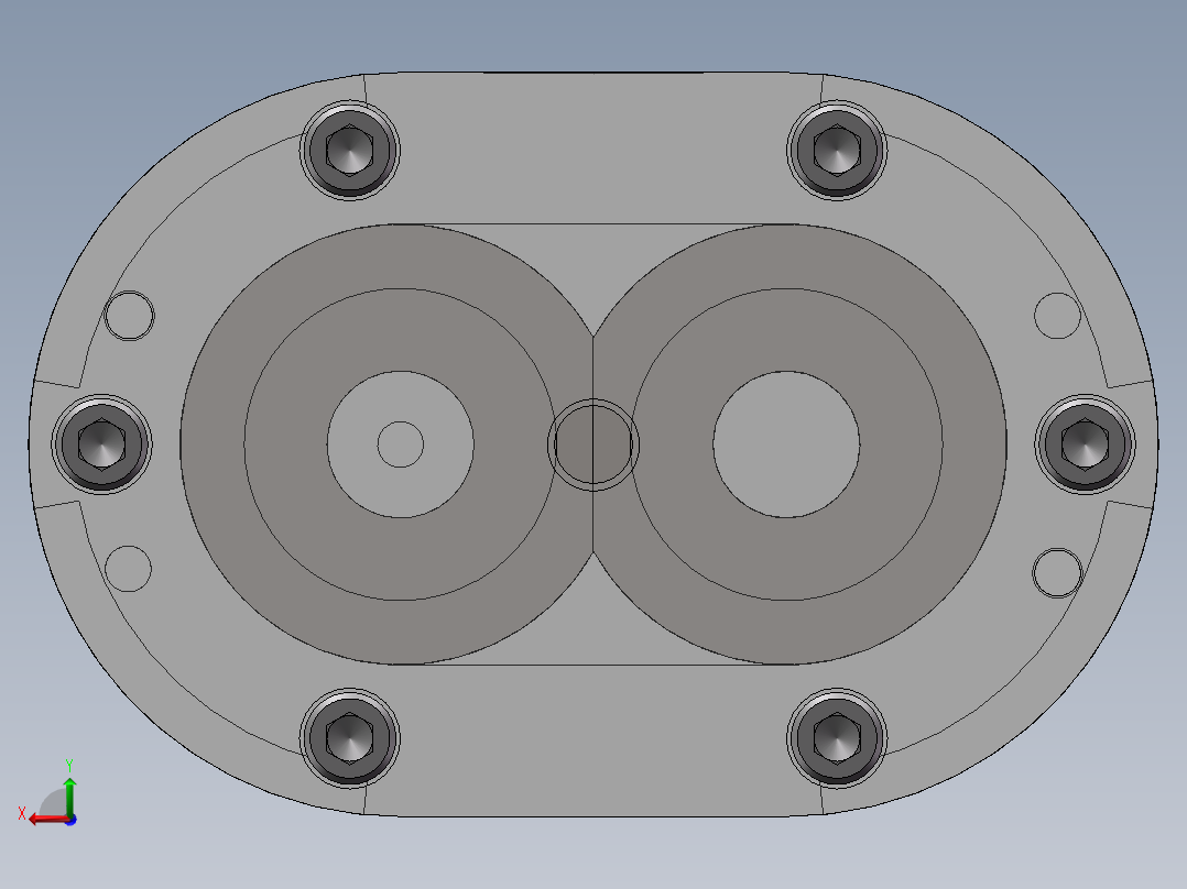 齿轮油泵3D图纸 solidworks课程设计图纸3D三维模型设计资料建模后视图