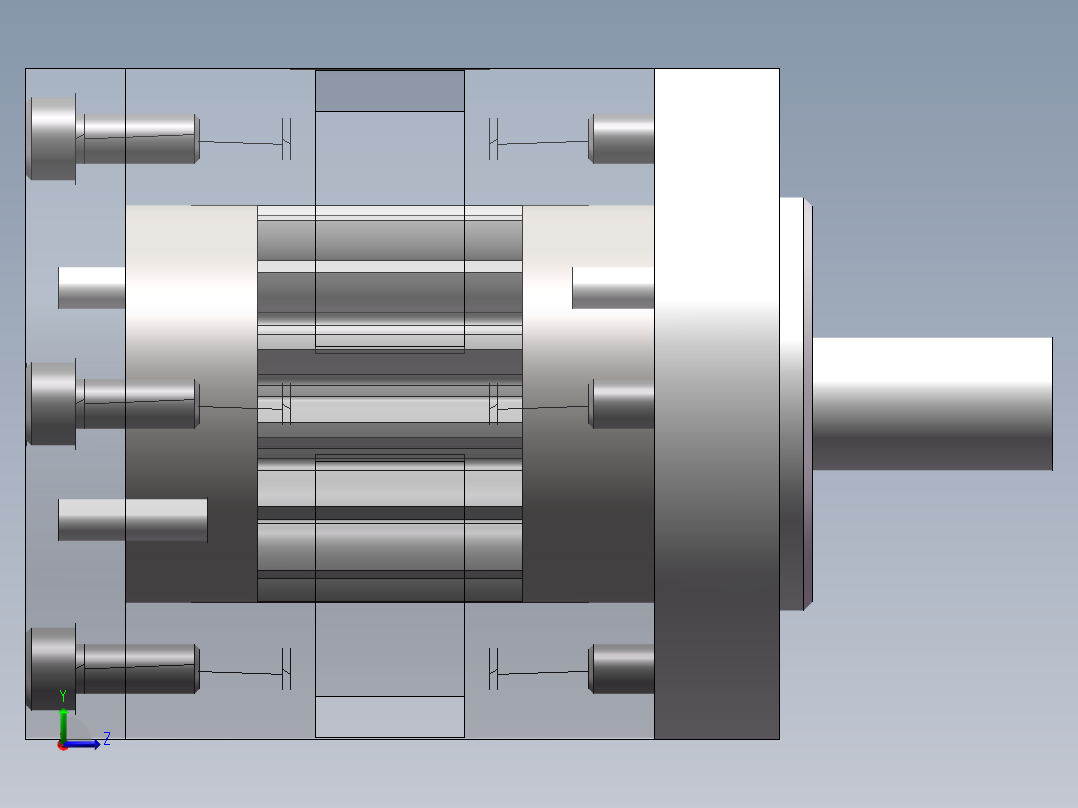 齿轮油泵3D图纸 solidworks课程设计图纸3D三维模型设计资料建模左视图