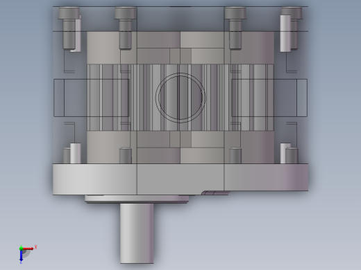 齿轮油泵3D图纸 solidworks课程设计图纸3D三维模型设计资料建模俯视缩略图