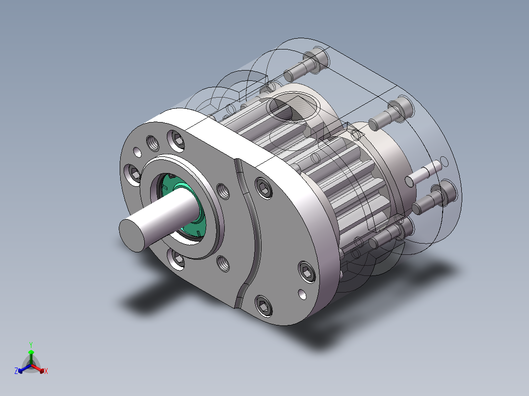 齿轮油泵3D图纸 solidworks课程设计图纸3D三维模型设计资料建模正等轴测图