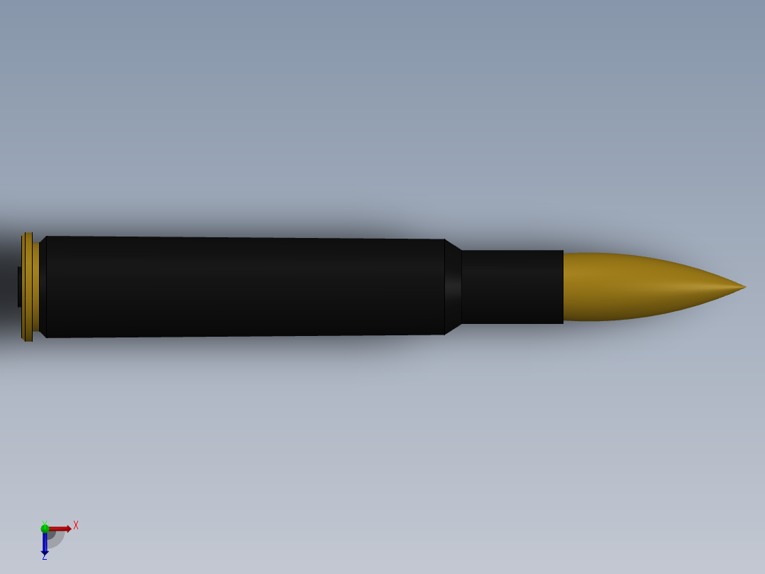 高精度穿甲工程子弹俯视图