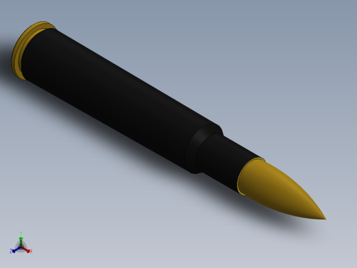 高精度穿甲工程子弹正等轴测缩略图