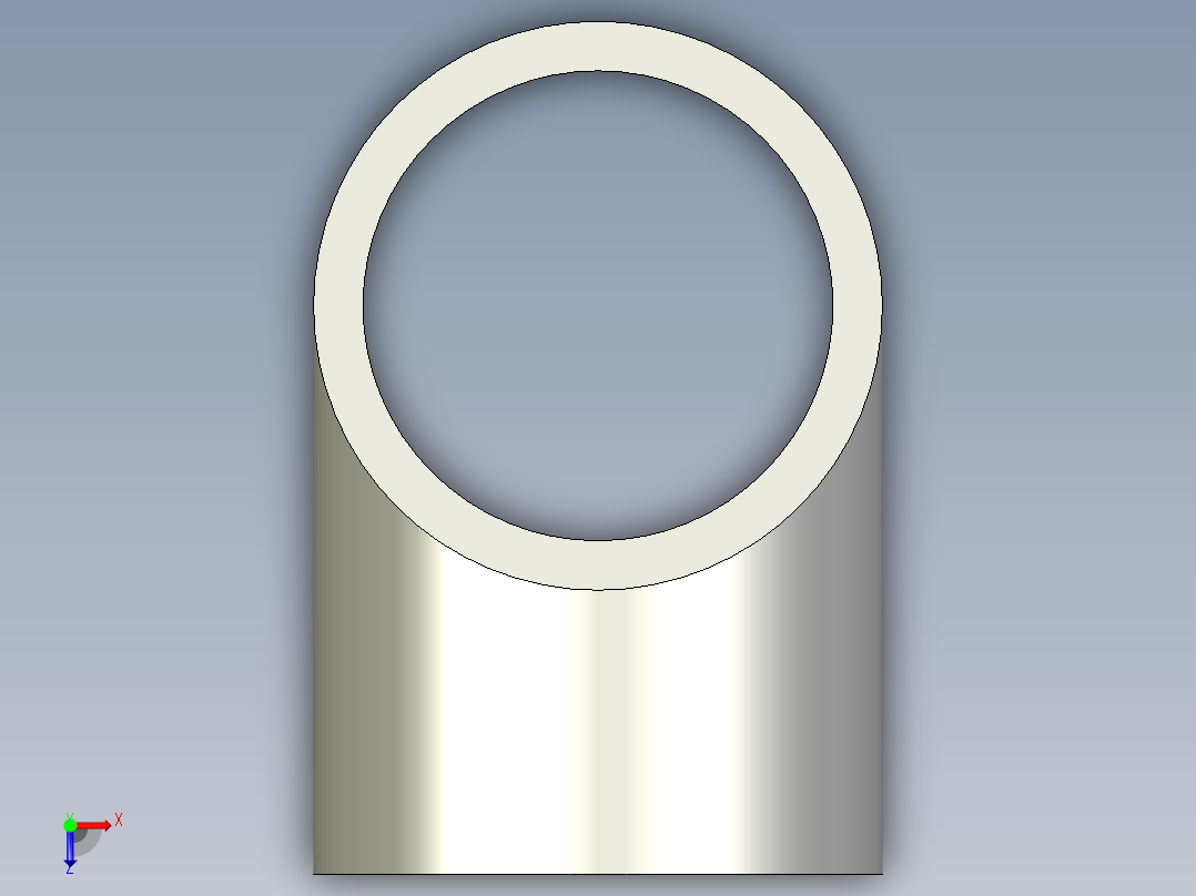 B3004440-简单的2英寸SCH80 PVC三通模型。俯视图