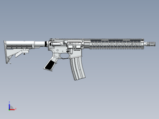 手枪左轮冲锋枪老式狙击步枪设计3D图纸afam-m4a2m-airsoft SW x_t前视缩略图