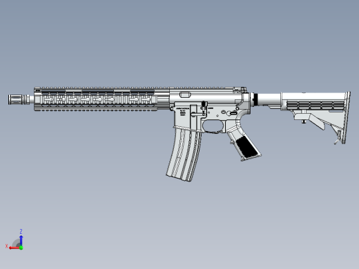 手枪左轮冲锋枪老式狙击步枪设计3D图纸afam-m4a2m-airsoft SW x_t后视缩略图