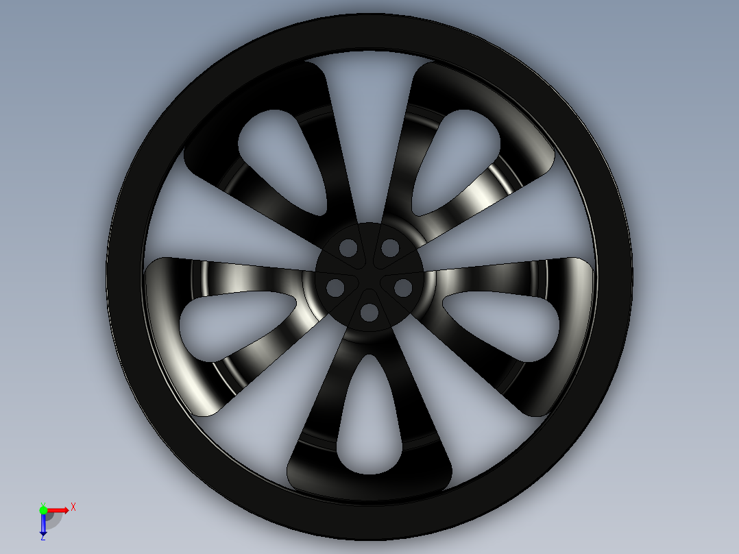 铝合金轮辋俯视图