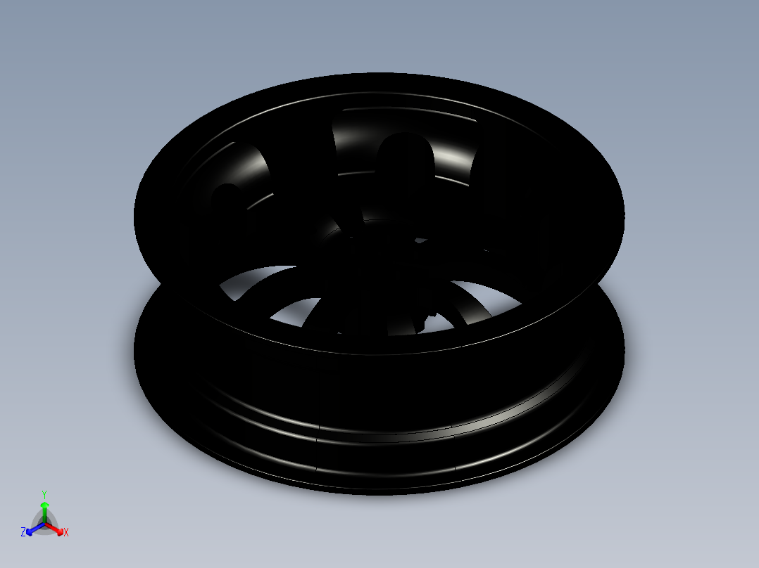 铝合金轮辋正等轴测图