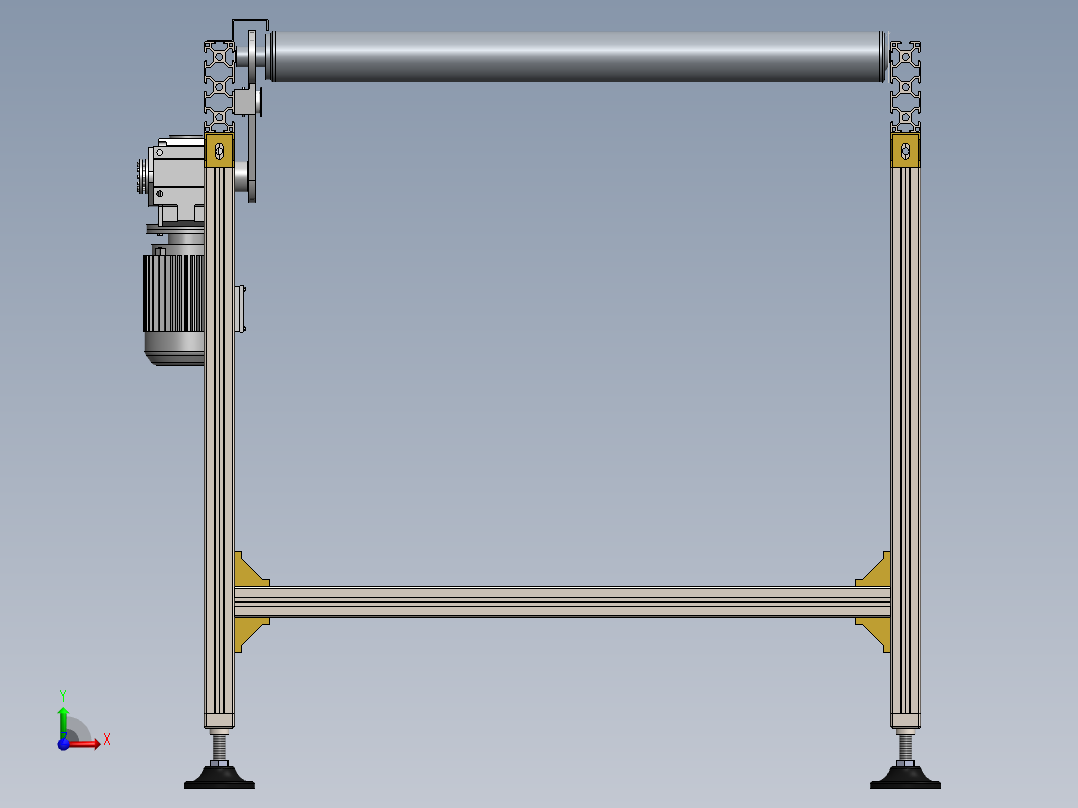 滚筒输送线前视图