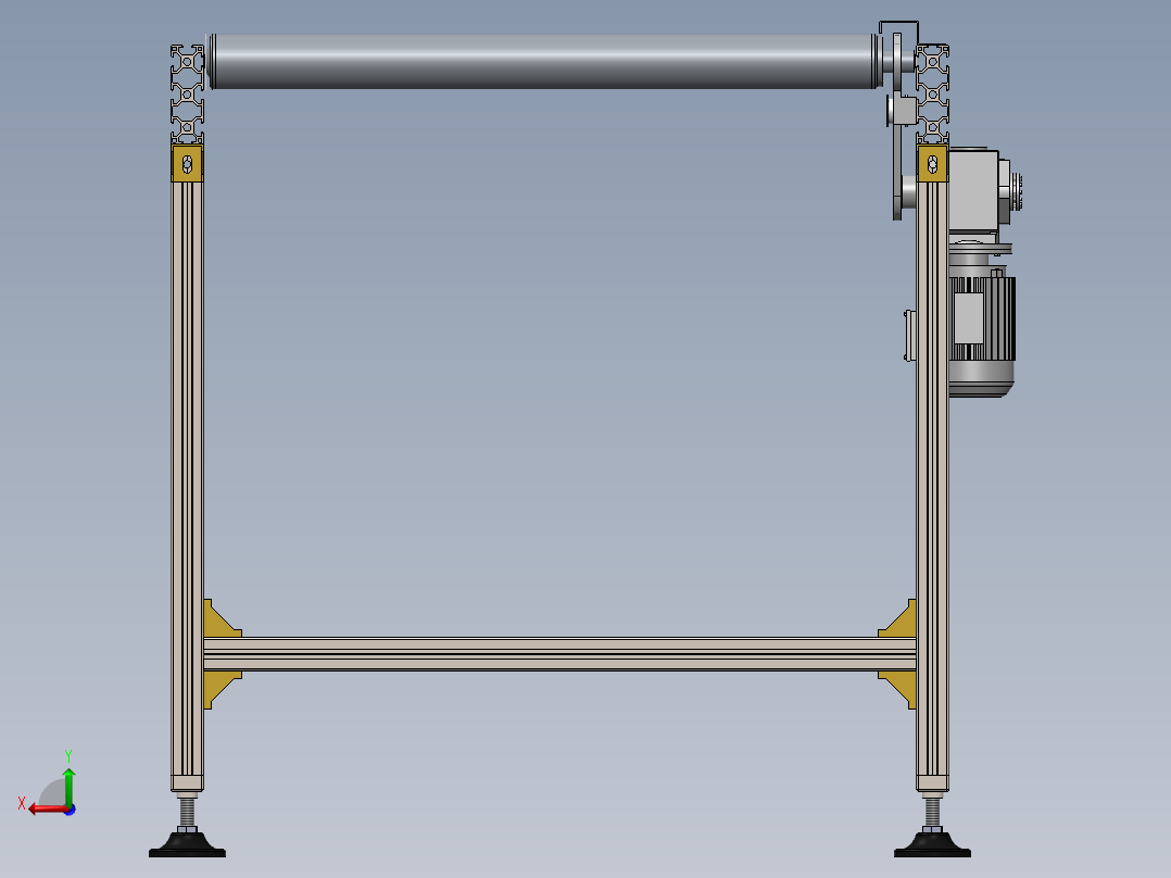 滚筒输送线后视图