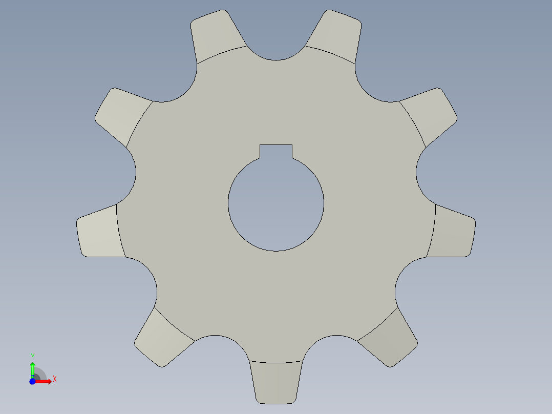 PCBBS30-C212A-381倍速链轮9齿DC前视图