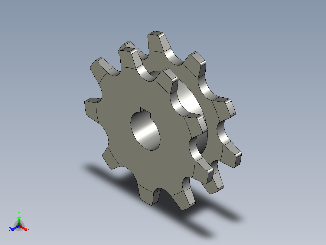 PCBBS30-C212A-381倍速链轮9齿DC正等轴测图