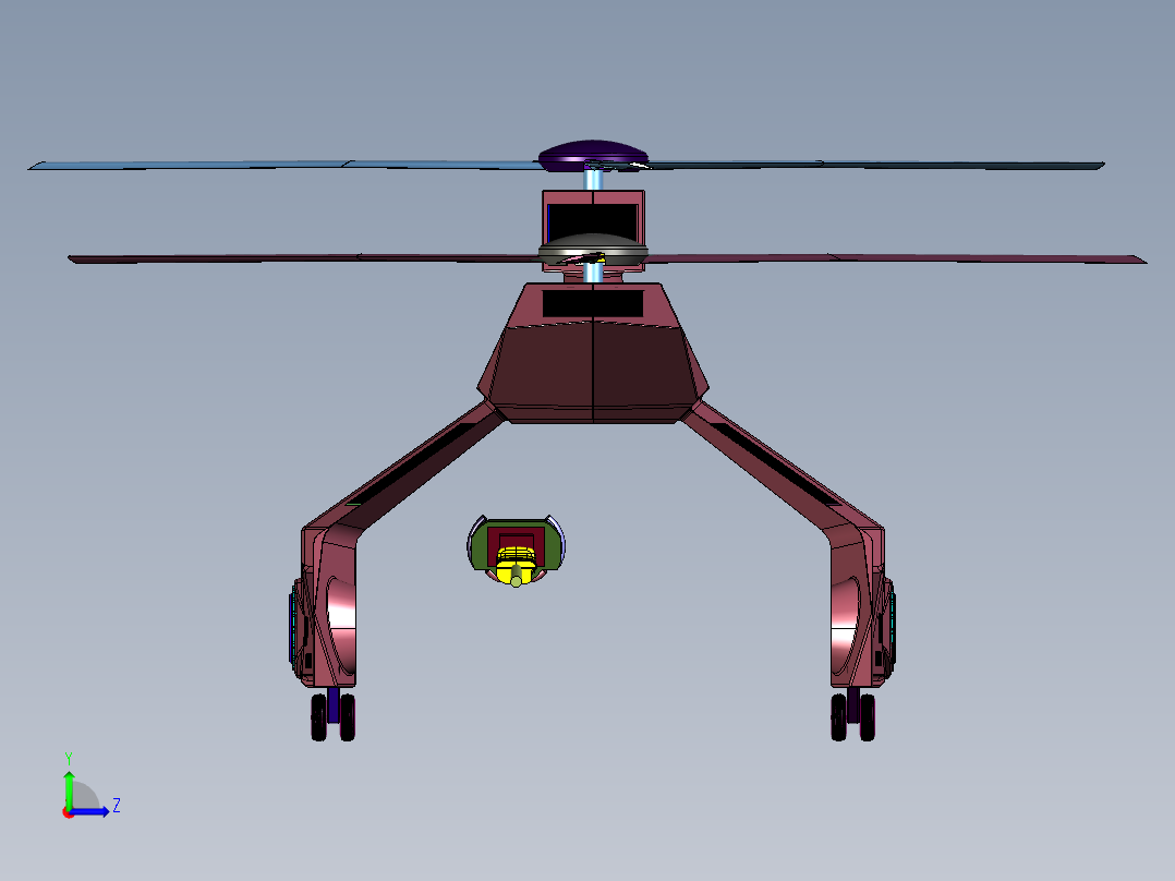 车辆运输中空直升机左视图