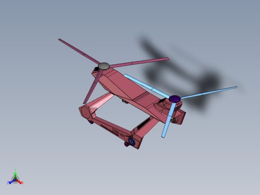 车辆运输中空直升机正等轴测缩略图
