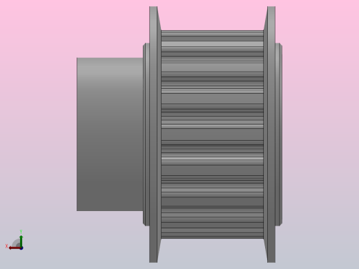 小凸缘型梯形齿同步带轮XL型_SXLDC-18-050-dc8-A后视缩略图