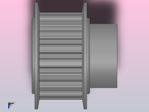小凸缘型梯形齿同步带轮XL型_SXLDC-18-050-dc8-A俯视缩略图
