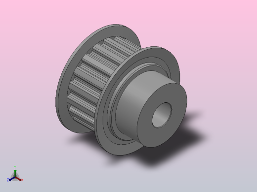 小凸缘型梯形齿同步带轮XL型_SXLDC-18-050-dc8-A正等轴测缩略图
